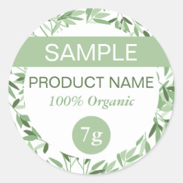 Rustig zachte groene groene sample productlabel ronde sticker