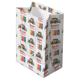 Rustig Zakelijk Bedrijfslogo Kerstmis Medium Cadeauzakje