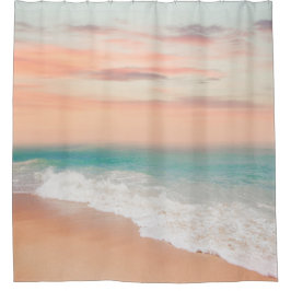 Rustig zandstrand landschap douchegordijn