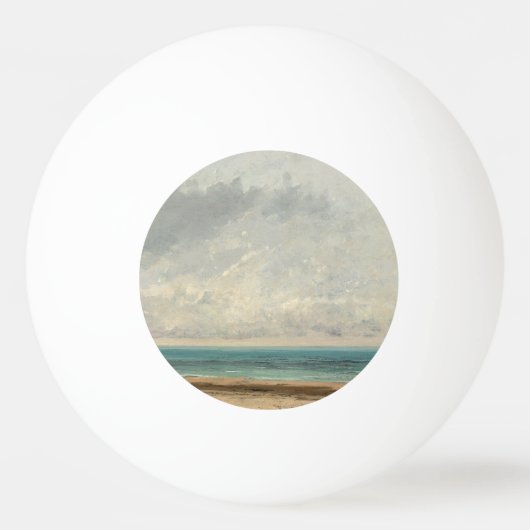 Rustig Zee - Gustave Courbet Pingpongbal (Voorkant)