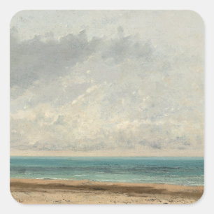 Rustig Zee - Gustave Courbet Vierkante Sticker