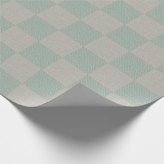Rustig zeepschuim groen grijs geplakt patroon cadeaupapier (Hoek)