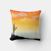 Rustig zonsondergangsilhouet - minimalistisch land kussen (Voorkant)