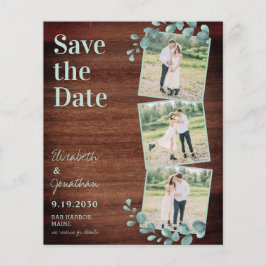 Rustige 3 Foto Eucalyptus QR Code Save the Date
