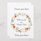 Rustige 5x7 Wordt mijn uitnodiging voor een bloemm (Voorkant / Achterkant)