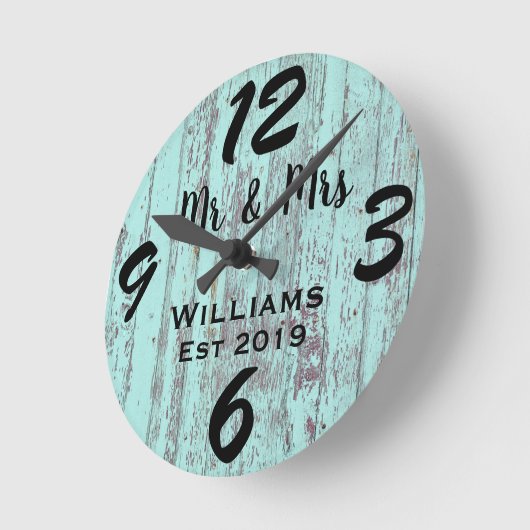 Rustige , aangepast blauw hout ronde klok (Hoek)