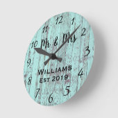 Rustige, aangepaste Aqua hout Ronde Klok (Hoek)