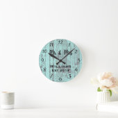 Rustige, aangepaste Aqua hout Ronde Klok (Huis)