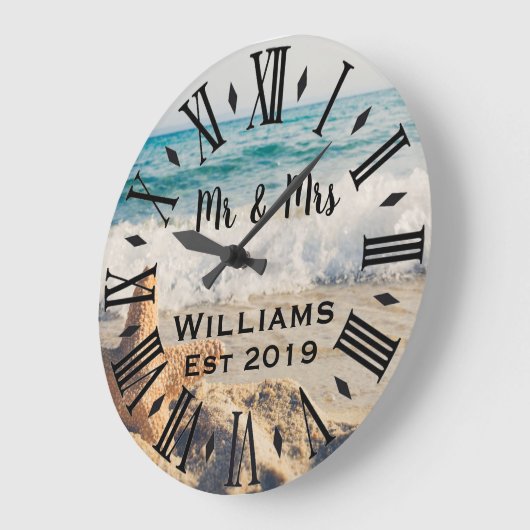 Rustige Aangepaste Blauwe Oceaan Grote Klok (Hoek)