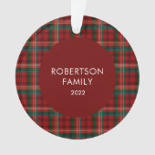 Rustige aangepaste familienaam Red Pset Ornament (voorkant)