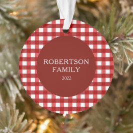 Rustige aangepaste familienaam Red Pset Ornament