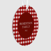 Rustige aangepaste familienaam Red Pset Ornament (voorkant)