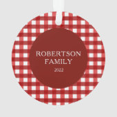 Rustige aangepaste familienaam Red Pset Ornament (achterkant)