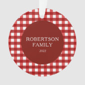 Rustige aangepaste familienaam Red Pset Ornament (voorkant)