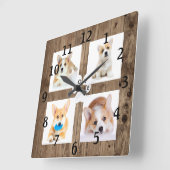 Rustige Aangepaste foto Pet College Acrylwandklok Vierkante Klok (Hoek)