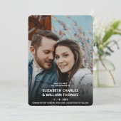 Rustige aangepaste fotowoden sparen de datum kaart (Staand voorkant)