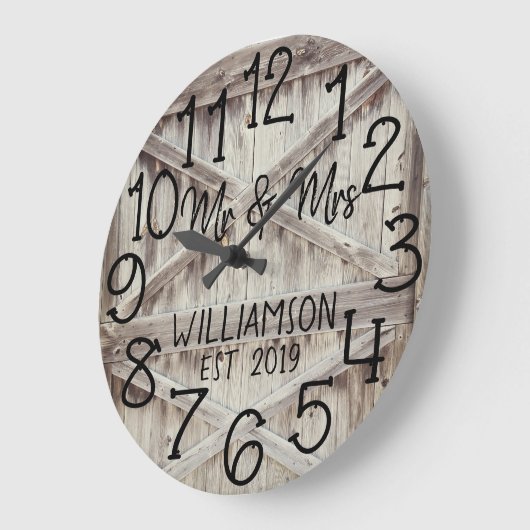 Rustige, aangepaste grijs hout - grote klok (Hoek)