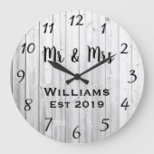 Rustige, aangepaste grijs hout grote klok (Voorkant)