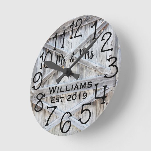 Rustige, aangepaste grijs hout ronde klok (Hoek)