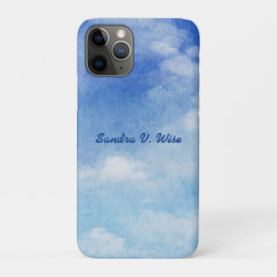 Rustige Aangepaste Hemeldromen Aquarel Blauw & Wit Case-Mate iPhone Case