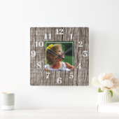 Rustige aangepaste houten foto vierkante klok (Huis)