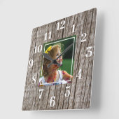 Rustige aangepaste houten foto vierkante klok (Hoek)