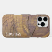 Rustige Aangepaste naam Natuurlijke Cedar Wood Fot iPhone Hoesje (Achterkant horizontaal)