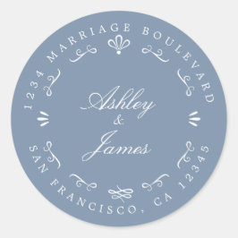 Rustige aangepaste namen bruiloft-adres Rustige tr Ronde Sticker