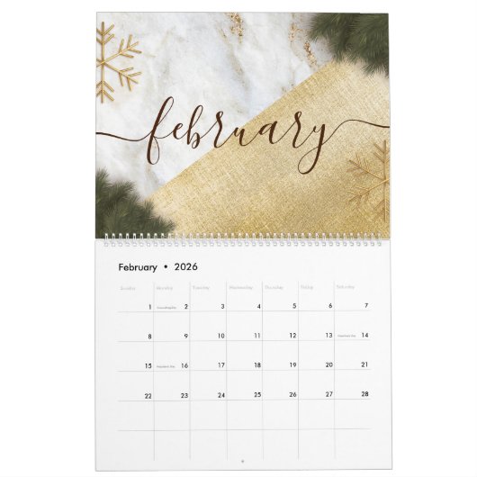 Rustige aangepaste tekstquote, Kerstmis en nieuw j Kalender (Feb 2026)