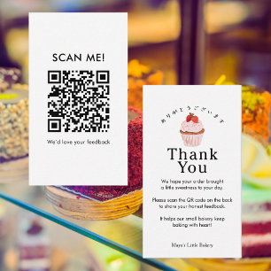 Rustige aardbei-cupcake Laat een review QR-code Visitekaartje