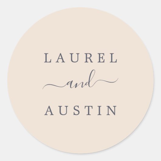 Rustige aardbruiloftszegel ronde sticker (Voorkant)