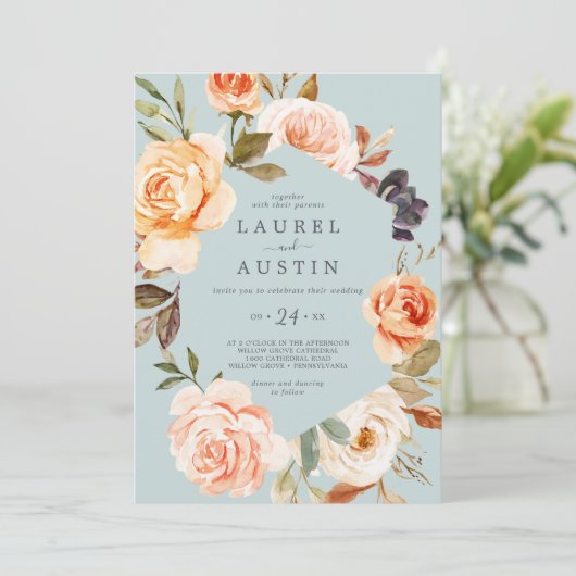 Rustige Aarde | Casual huwelijk in Mint Kaart (Staand voorkant)