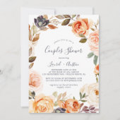 Rustige Aarde Florals Couples Shower Kaart (Voorkant)