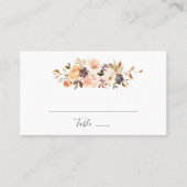 Rustige aarde Florals Flat Wedding Plaatskaartje (Voorkant)
