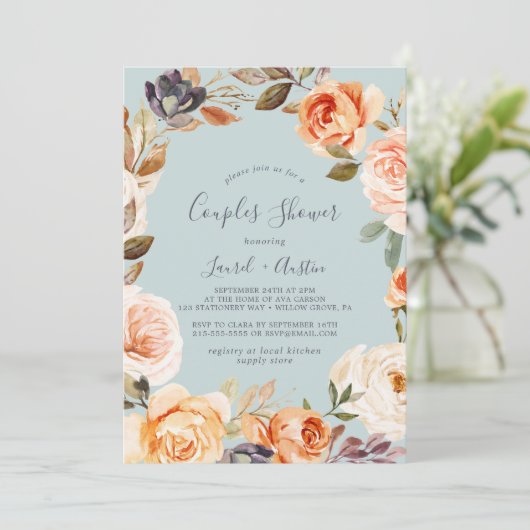 Rustige Aarde | Mint Couples Shower Kaart (Staand voorkant)