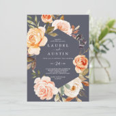 Rustige Aarde | Paars Casual huwelijk Kaart (Staand voorkant)