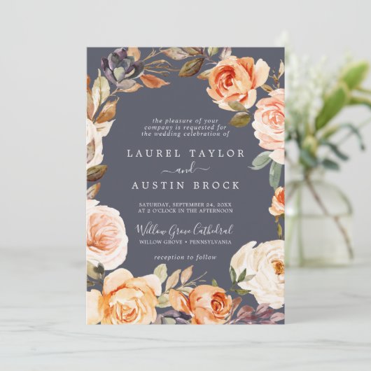 Rustige Aarde | Paars in één huwelijk Kaart (Staand voorkant)