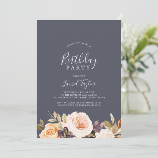 Rustige Aarde | Paarse verjaardag Kaart (Staand voorkant)