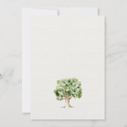 Rustige Aboretum Oak Tree Wedding | Kaart (Achterkant)