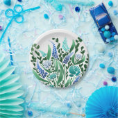 Rustige Abstracte bloem Papieren Bordje (Feest)