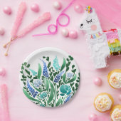 Rustige Abstracte bloem Papieren Bordje (Feest)