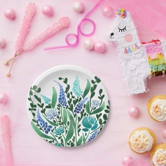 Rustige Abstracte bloem Papieren Bordje (Feest)