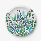 Rustige Abstracte bloem Papieren Bordje (Voorkant)