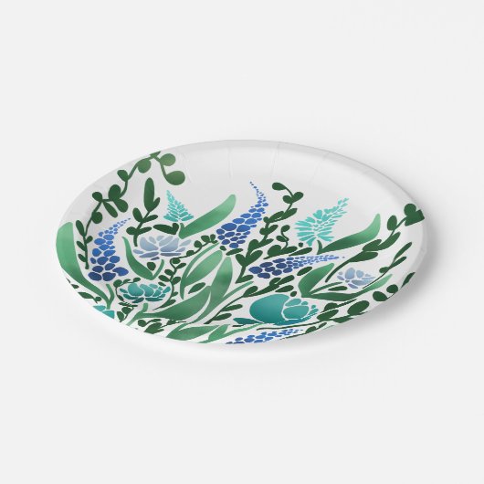 Rustige Abstracte bloem Papieren Bordje (Gekanteld)