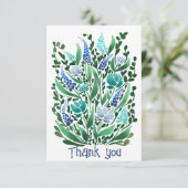 Rustige Abstracte bloemenflat dank u kaart (Staand voorkant)