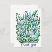 Rustige Abstracte bloemenflat dank u kaart (Voorkant / Achterkant)