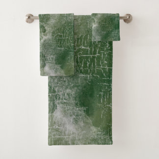 Rustige Abstracte boomgaard in bos, pijngroen, gri Bad Handdoek