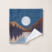 Rustige Abstracte bosmonreflectie Bad Handdoek (Wasdoekje)