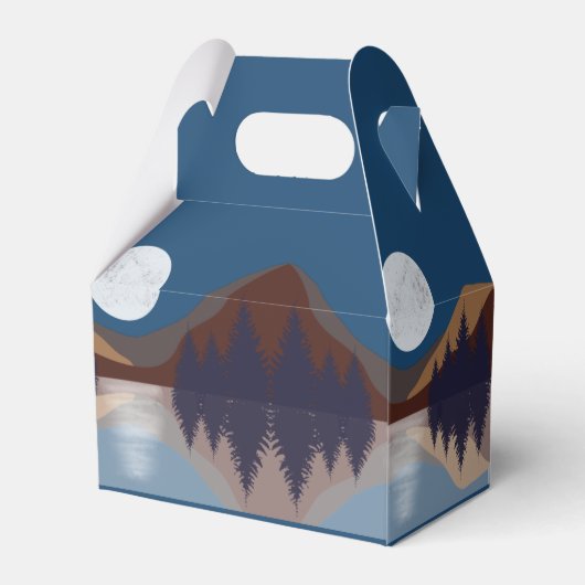 Rustige Abstracte bosmonreflectie Bedankdoosjes (Achterkant)