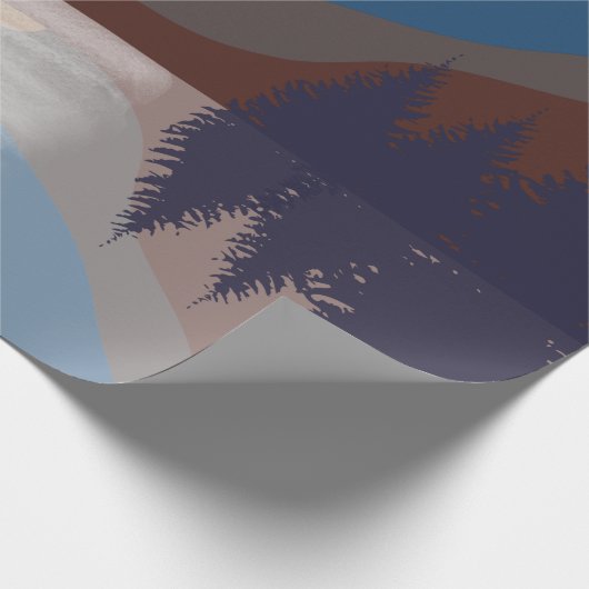 Rustige Abstracte bosmonreflectie Cadeaupapier (Hoek)